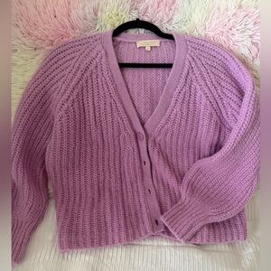 Sezane Lilac Cardigan Sweater